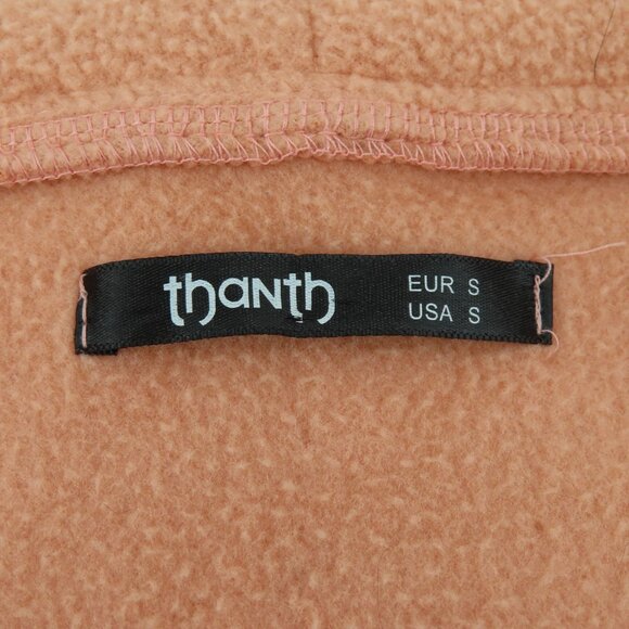 Thanth Womens Small Peach Pink Fleece Sleeveless Motorcycle Hooded Vest Coat - Picture 6 of 10